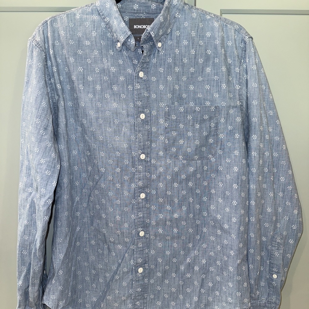 Bonobos Men's Standard Fit Chambray Button Down Medium All Over Print
